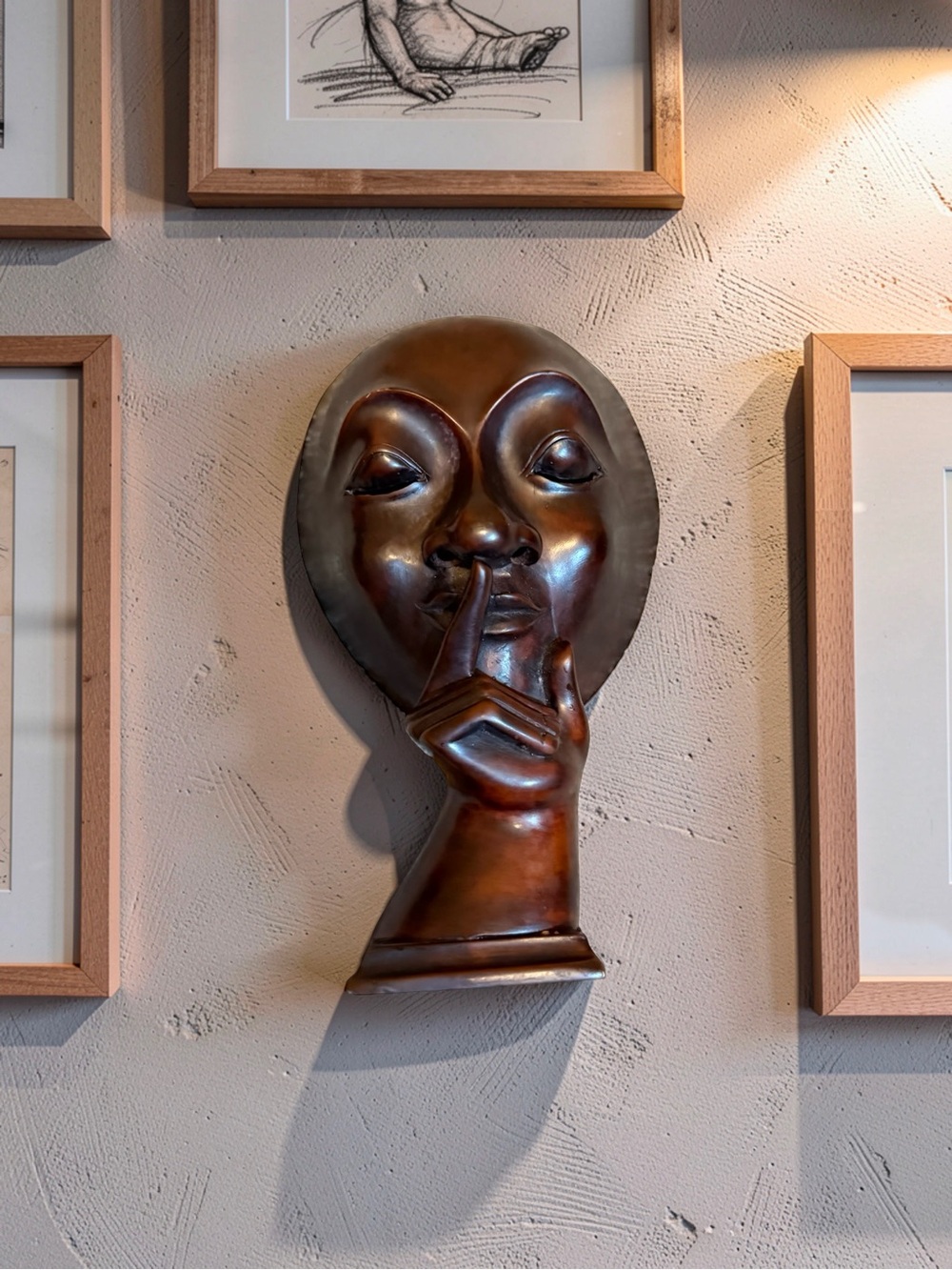 The Silent Vintage Hand-Carved Wood Mask Made in Thailand